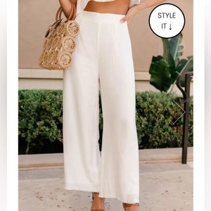 MY EXCITING NEWS WHITE FRINGE FLARE PANTS FINAL SALE